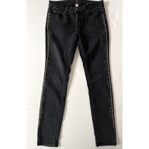 Dream Jeans By MAC Women’s Size 40/US 30 Black Skinny Extra Stretchy Studs Rock